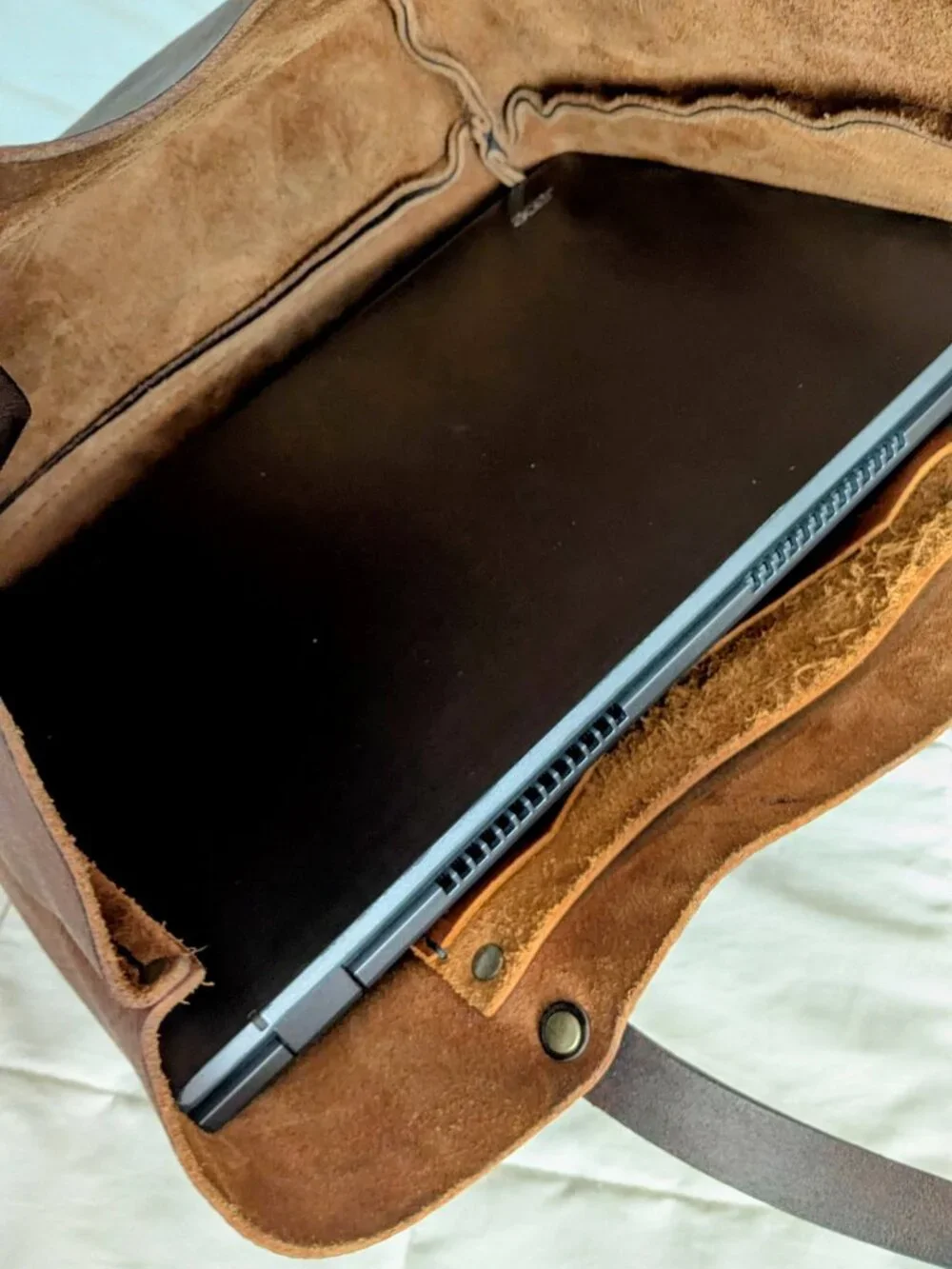 RARE Custom Portland Leather Goods Large Classic Tote Bag in Nutmeg MADE IN USA - Picture 9 of 13